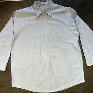 LL BEAN Men's 17 - 34 Shirt Long Sleeve Blue Wrinkle R…